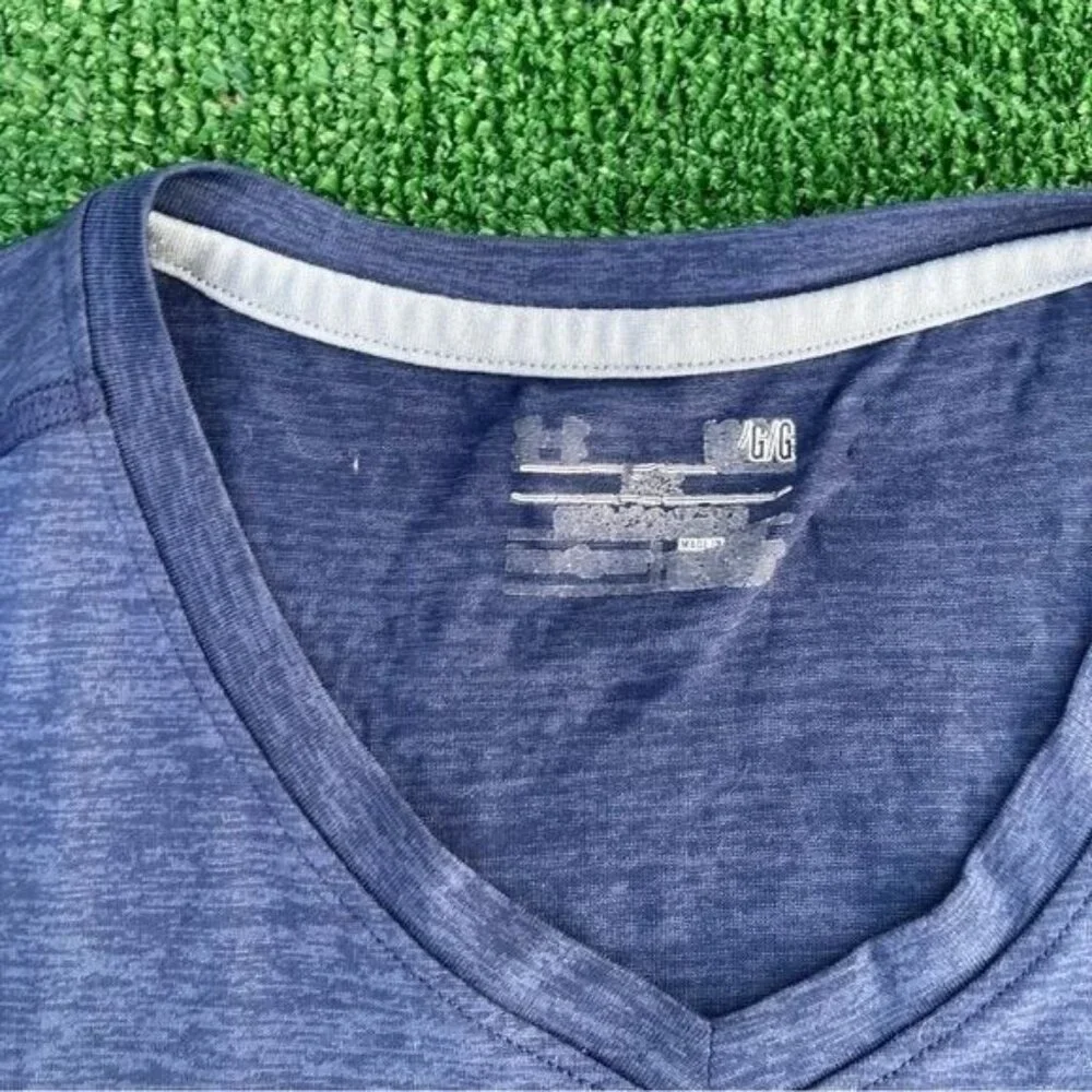 Men's Under Armour Dark Blue Heatgear Loose Fit Athletic V-neck T- Shirt Size L - Picture 5 of 5